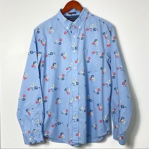 Banana Republic 100% Cotton Untucked Fit Men's Poplin Shirt Size L